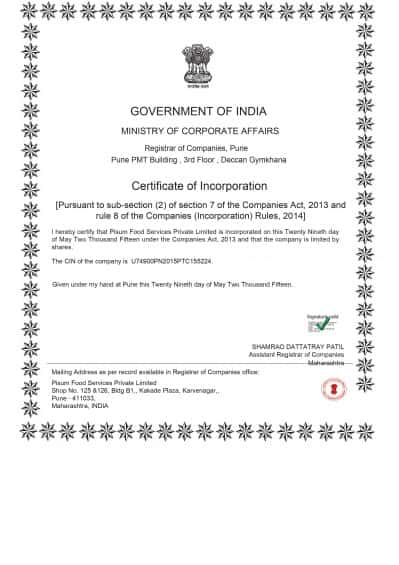 Certificate of Incorporation